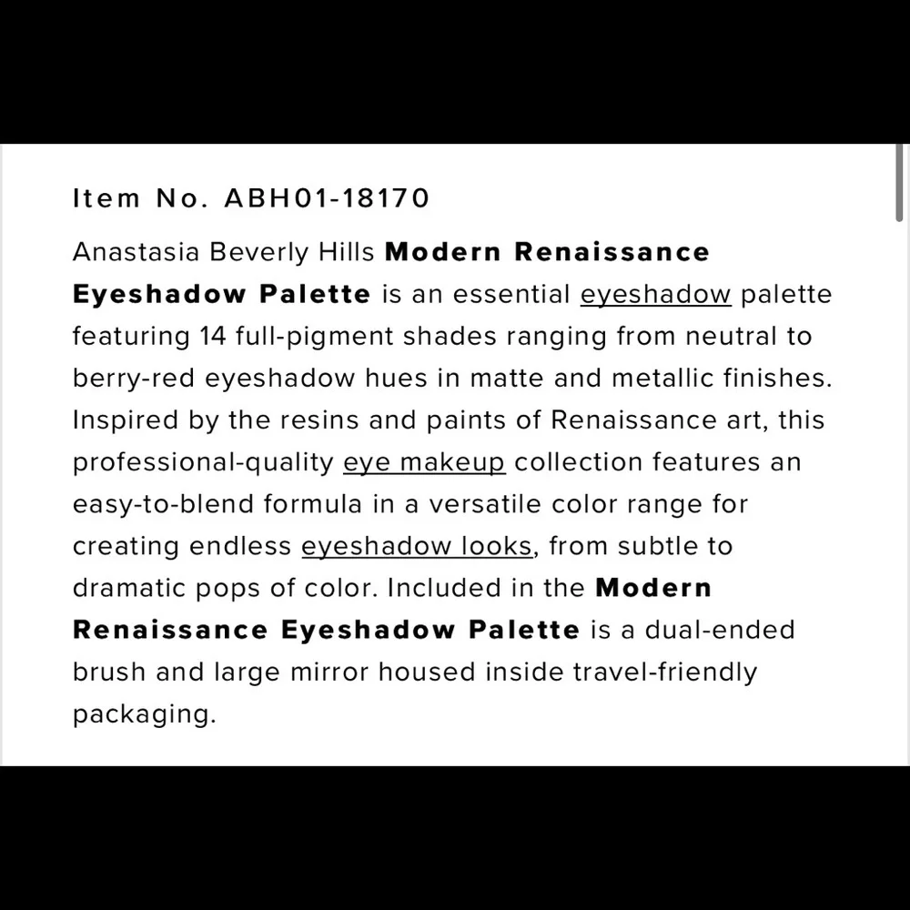 ✨ ABH Modern Renaissance Eyeshadow Palette